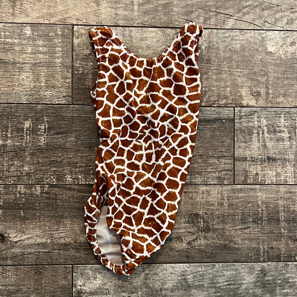 Giraffe print open back Foxy leotard Size 8